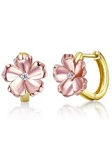 lovely pure two tone gold gorgeous baby huggie earrings